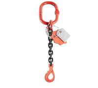 Alfa Logistik Élingue à Chaîne 1 Brin 6mm x 5m avec Crochet à Chape Autobloquant - Chaîne de Levage Galvanisée et Robuste Qualité 8 - Élingue de Levage pour Grues et Charges Lourdes