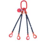 Alfa Logistik Élingue à Chaîne 4 Brins 8mm x 2m avec Crochets à Chape Autobloquant - Chaîne de Levage Galvanisée et Robuste Qualité 8 - Élingue de Levage pour Grues et Charges Lourdes