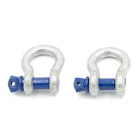 ALFA LOGISTIK Manille 0,75t Capacité de Charge 2 Pièces avec Boulons à Œil - Manille Forme Courbée BW - Manille Haute Résistance - Manille Ronde en Acier Galvanisé à Chaud