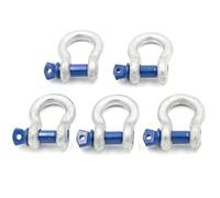 ALFA LOGISTIK Manille 8,5t Capacité de Charge 5 Pièces avec Boulons à Œil - Manille Forme Courbée BW - Manille Haute Résistance - Manille Ronde en Acier Galvanisé à Chaud