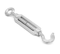 ALFA LOGISTIK Tendeur Cable Acier M16 avec Oeillet et Crochet 10 Pièces - Tendeur de Câble en Acier - Tendeur de Fil Galvanisé - Cable Tendeur Oeillet-Crochet