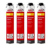 Alfa Mousse expansive polyuréthane pour pistolet - 750 ml - 4 pièces | Mousse PU monocomposante pour isolation thermique et acoustique 59 dB, calfeutrement joints, fenêtres et conduits.