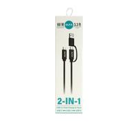 Alfa Network Câble USB Alfa 2-en-1, adaptateur USB-C vers USB-A, 60 W, 5 Gbit/s, 1 m ATC-601