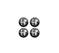 Alfa Romeo 21866 Lot de 4 autocollants 3D officiels Logo Black, diamètre 9 mm