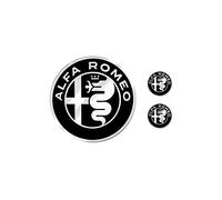 Alfa Romeo 4R Quattroerre.it 21861 Autocollants 3D Officiels Kit 3 Logos pour intérieur Giulia Stelvio