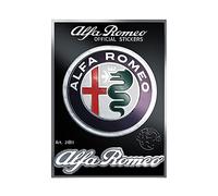 Alfa Romeo Autocollants Logo D.75 mm et 1 Écriture, Lot de 2, 94 x 131 mm