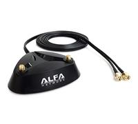 ALFA Support d'antenne magnétique double avec câble RF RG-174 Longueur 2 m