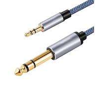 ALFAAL Câble Jack Stéréo 3.5mm vers 6.35mm Maille Nylon Tressé Compatible avec Amplificateurs Guitares Casques Ordinateurs Portables Câble Instrument (Color : 1m)