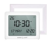 ALFAJR CF-19 Horloge de prière numérique automatique avec cadre amovible Blanc