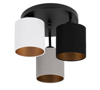 alfalux Plafonnier LED Suspension Luminaire Moderne Pour Cuisine Chambre Salon 30 x 30 x 31 cm Noir Blanc et Gris CL-3030SC-WEGRSC
