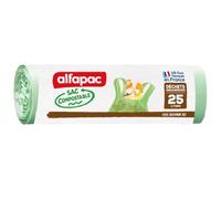 alfapac - 10 sacs compostables pour déchets organiques - poignées - 25L | fabriqués en France