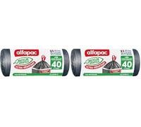 alfapac - 10 sacs-poubelle 40L à lien coulissant ultra-résistant - fabriqués en France - bi-matière recyclée & végétale (Lot de 2)