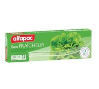 alfapac - 15 sacs Fraîcheur - Des sacs micro-perforés pour mieux conserver fruits et légumes - Sacs de dimensions 27 × 28 cm