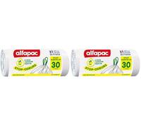 alfapac - 15 sacs-poubelle 30L à lien coulissant stop-odeurs aux huiles essentielles - fabriqués en France (Lot de 2)