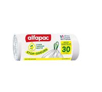 alfapac - 15 sacs-poubelle - lien coulissant - stop-odeurs - 30L