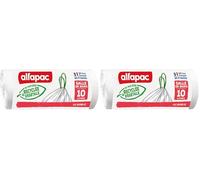 alfapac - 20 sacs-poubelle 10L à lien coulissant - salle de bains - fabriqués en France- bi-matière recyclée & végétale (Lot de 2)