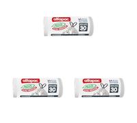 alfapac - 20 sacs-poubelle 30L à lien coulissant - tri des emballages recyclables - transparent - fabriqués en France - bi-matière recyclée & végétale (Lot de 3)