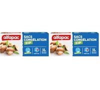 alfapac - 30 sacs congélation ZIP 1L à fond plat - hermétique et réutilisable (Lot de 2)