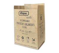 alfapac by Solubio - 10 sacs compostables en papier kraft recyclé - 10L | sacs pour déchets organiques - fabriqués en France