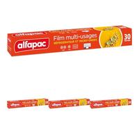 Alfapac - Film multi-usages 30M - Réfrigérateur et Micro-ondes - Fabriqué en France (Lot de 4)