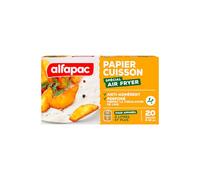 alfapac - Papier Cuisson pour Air Fryer - 20 disques perforés de diamètre 20cm - Circulation optimale de l’air, Blanc