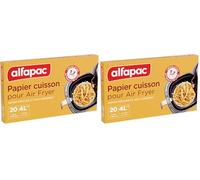 alfapac - Papier Cuisson pour Air Fryer - 20 disques perforés de diamètre 20cm - Circulation optimale de l’air, Blanc (Lot de 2)