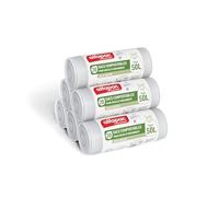 Alfapac professionnel - Carton de 500 sacs-poubelle compostables 50L - 25 rouleaux de 20 sacs - Fermeture à 2 noeuds - Fabriqués en France - Pour déchets organiques