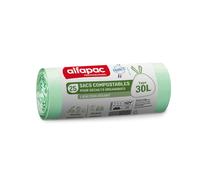 Alfapac Sac poubelle 30L compostable - Vert - Lot de 250