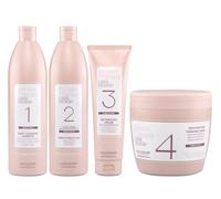 ALFAPARF Traitement de lissage complet Lisse Design Keratin Therapy Shampooing nettoyant en profondeur 500ml + Fluide lissant 500ml + Crème démêlante 125ml + Masque 500 ml