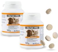 Alfavet Dia Tab Pro - boîte de 2 x 100 g - complément Alimentaire diététique pour Chiens et Chats - prébiotique probiotique - Environ 100 comprimés à mâcher