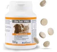 alfavet Dia Tab Pro, complément Alimentaire diététique pour Chiens, comprimés à mâcher, prébiotique probiotique, boîte de 100 g Environ 50 comprimés