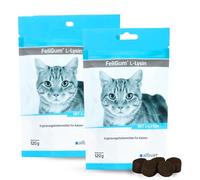 alfavet FeliGum L-Lysine Multipack, en Cas de Coryza, complément Alimentaire pour Chats, 2 x Sachet de 120 g, Environ 60 pastilles à mâcher