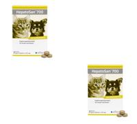 Alfavet HeptoSan 700 - Lot de 2 x 30 comprimés - Complément alimentaire pour chiens et chats - Pour soutenir la fonction hépatique en cas d'insuffisance hépatique chronique
