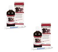 alfavet Pulmo Alfa, Lot de Deux, sirop pour Soutenir Les Voies respiratoires des Chiens et des Chats, complément Alimentaire, 2 x 100 ML avec seringue doseuse