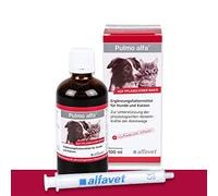 alfavet Pulmo Alfa, sirop pour Le Soutien des Voies respiratoires du Chien et du Chat, complément Alimentaire, 100 ML, avec seringue doseuse