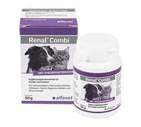 alfavet Renal Combi - Complexe de substances Actives avec liant Phosphate pour l'apport de nutriments régulés en Cas de maladie rénale pour Chien et Chat - Poudre de 50 g