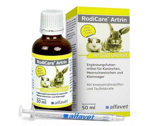 Alfavet RodiCare Artrin - 50 ML - complément Alimentaire pour Lapins, cobayes et Petits rongeurs avec des nutriments pour Le Cartilage et de la Griffe du Diable