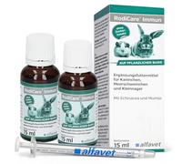 alfavet RodiCare Immun, Multipack, renforcement du système immunitaire pour Lapins, cochons d'Inde et Petits rongeurs, complément Alimentaire, 2 x 15 ML, seringue doseuse