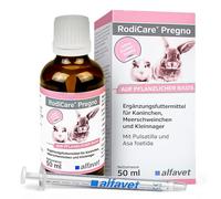alfavet RodiCare Pregno, soutient Les processus hormonaux, en Cas de Fausse Grossesse chez Les Petits rongeurs, complément Alimentaire, 50 ML avec seringue doseuse
