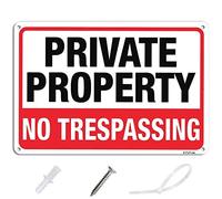 AlfaView Signe de Surveillance Vidéo, ‘’Private Property No Trespassing‘’, Security Camera Waterproof Warning Sign