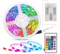 ALFFREUDE 2M Bande de LED Ruban à LED Bande Lumineuse LED à Piles Réglable Lumières à Bande LED avec 24 boutons télécommandés pour Mariage,Fête,DIY Décoration