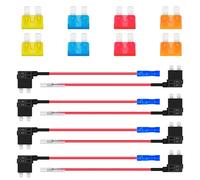 ALFFREUDE 8 Pcs Porte Fusible Standard Adaptateur, Fusible Voleur de Puissance, Porte Fusible 12V Etanche 5A 10A 15A 20A pour Voitures Camions Bateaux