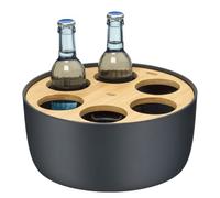 alfi CIRCLE Rafraîchisseur pour 6 bouteilles jusqu'à 0,50 l, bambou | Refroidisseur de boissons avec bloc réfrigérant, refroidissement actif pour réunions et conférences, plastique avec couvercle