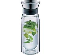 m en verre à double paroi en borosilicate, versement automatique, passoire intégrée, couvercle amovible, lavable au lave-vaisselle, carafe en verre isotherme