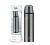 ALFI Isotherm 5737.234.075 Perfect Bouteille Isotherme en Acier Inoxydable Gris 750 ML avec gobelet Passe au Lave-Vaisselle, étanche et Chaude Pendant 24 Heures, sans BPA