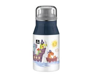 ALFI KIDS BOTTLE 400 ml, sea adventures, gourde en inox pour enfant, parfaitement étanche avec bouchon vissé, bouteille légère et robuste, pour boisson gazeuse, sans traces de doigts, exempt de BPA
