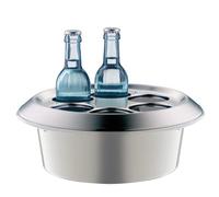 Alfi KONFERENZBOY, Coconut White Mat, Rafraîchisseur pour Conférence, en Plastique avec Couvercle en Inox, Rafraîchisseur de Table pour 6 Bouteilles Contenant Jusqu’à 0,33 l, Refroidissement Actif