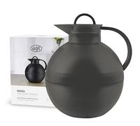 alfi KUGEL 0,94 l, anthracite mat, pichet isotherme en plastique avec avec intérieur hygiénique en verre trempé, bouchon vissé, pièce de designer, idéal comme cafetière, théière, sans BPA