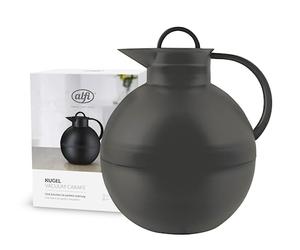 alfi KUGEL 0,94 l, anthracite mat, pichet isotherme en plastique avec avec intérieur hygiénique en verre trempé, bouchon vissé, pièce de designer, idéal comme cafetière, théière, sans BPA