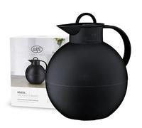 alfi KUGEL 0,94 l, velvet black mat, pichet isotherme en plastique avec avec intérieur hygiénique en verre trempé, bouchon vissé, pièce de designer, idéal comme cafetière, théière, sans BPA